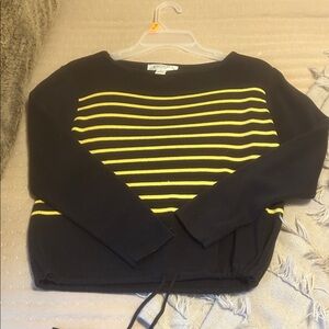 Vintage Casual Corner ANNEX Navy blue and yellow Striped Sweater